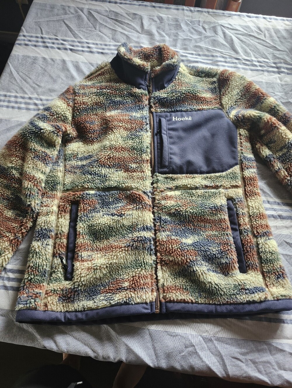 Women Multicolor Sherpa Fleece Jacket Hooke